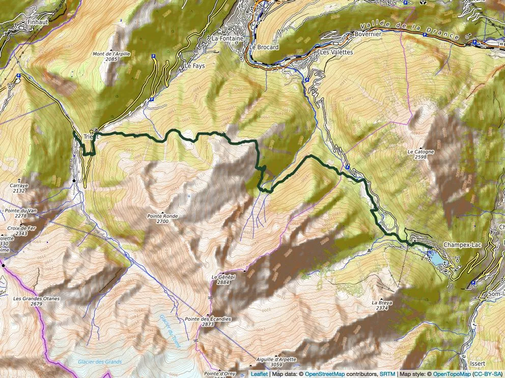 map of the hike