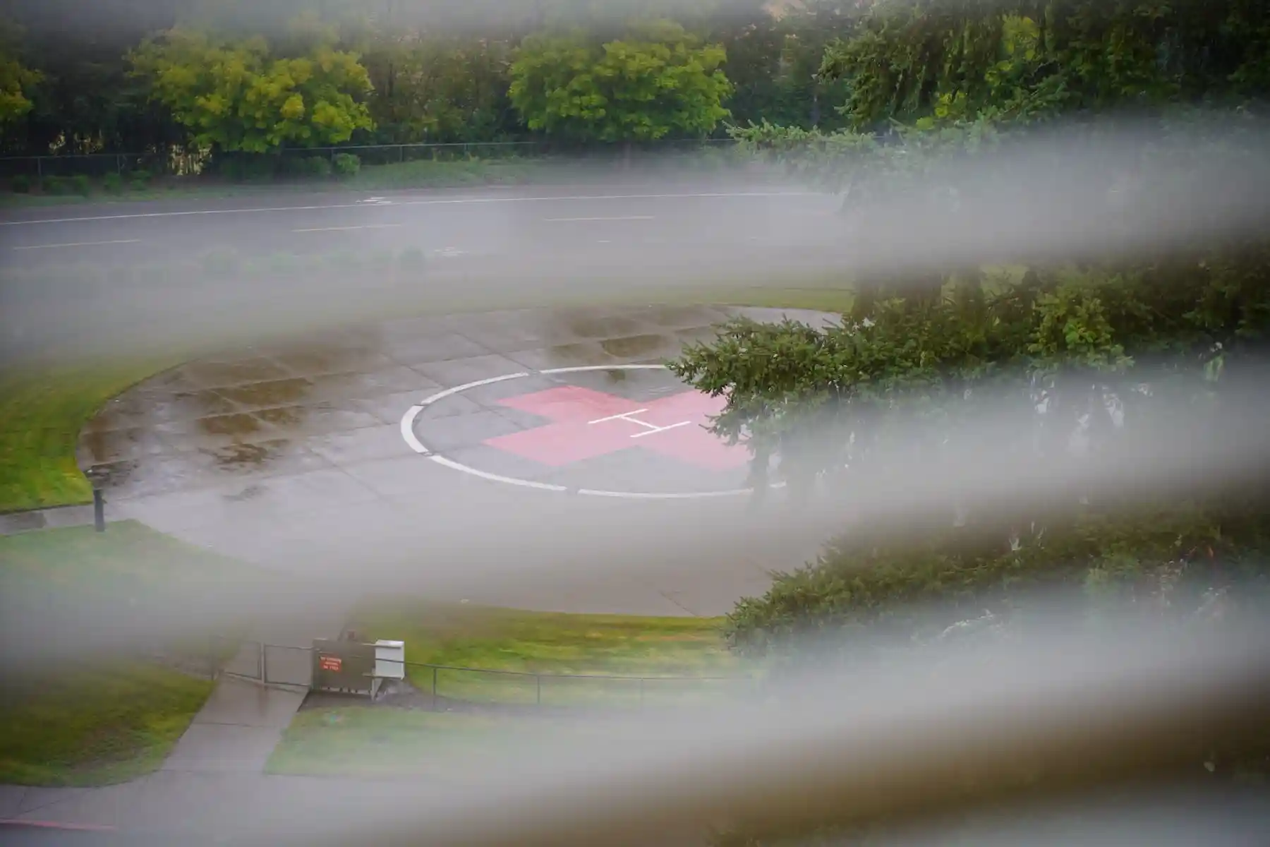 view of the heliport at the hospital