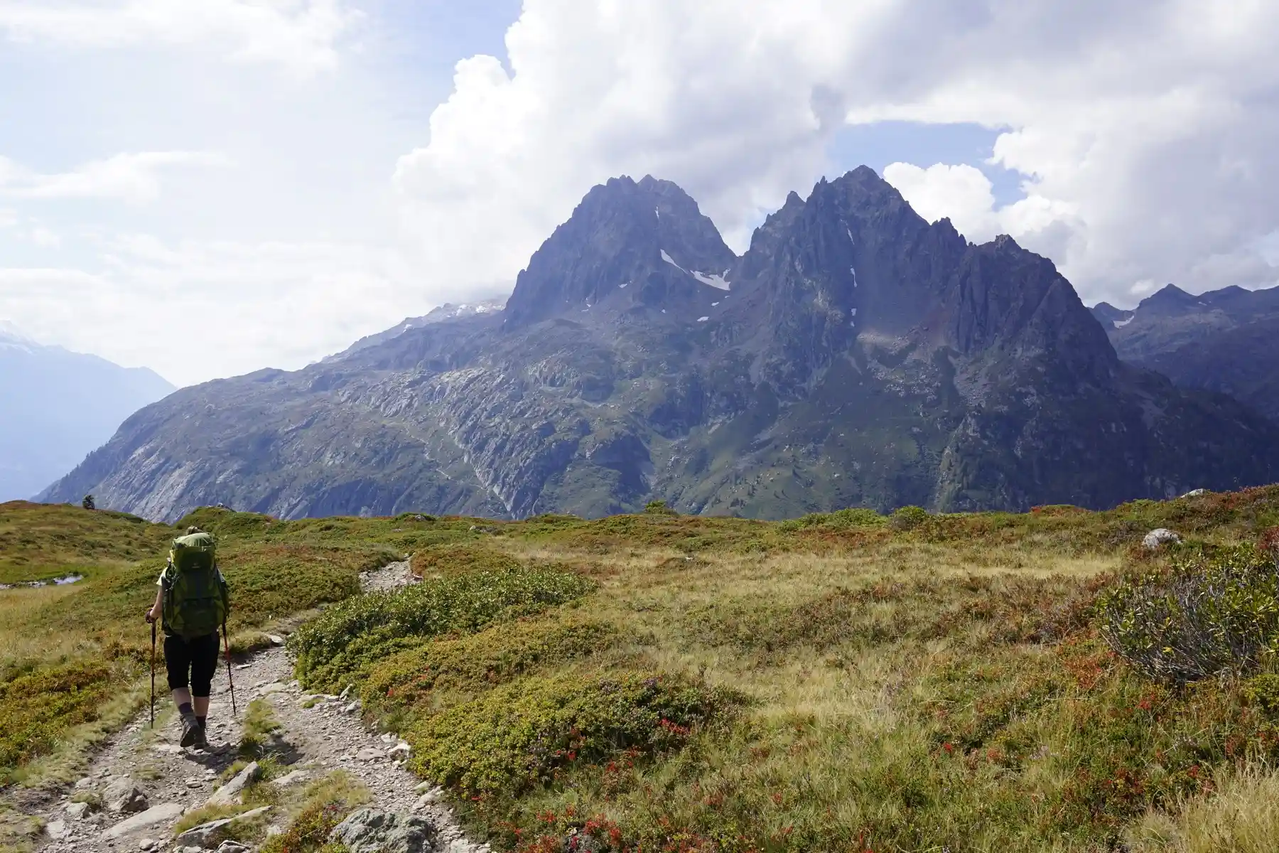 landscape with hiker