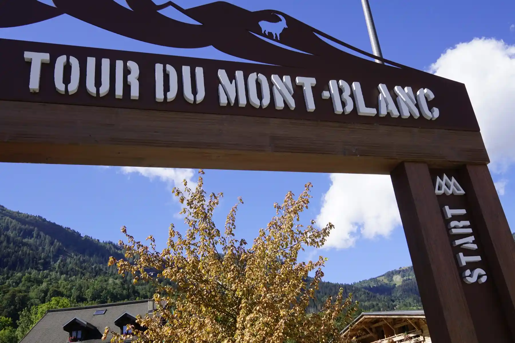 start sign of tour of mont blanc
